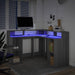 Birou cu lumini LED, gri sonoma, 130x130x91 cm, lemn prelucrat - WALTI WALTI
