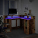 Birou cu lumini LED, lemn vechi, 130x130x91 cm, lemn prelucrat - WALTI WALTI