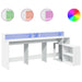 Birou cu lumini LED, alb, 200x104x91 cm, lemn prelucrat - WALTI WALTI