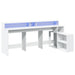 Birou cu lumini LED, alb, 200x104x91 cm, lemn prelucrat - WALTI WALTI