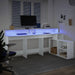 Birou cu lumini LED, alb, 200x104x91 cm, lemn prelucrat - WALTI WALTI