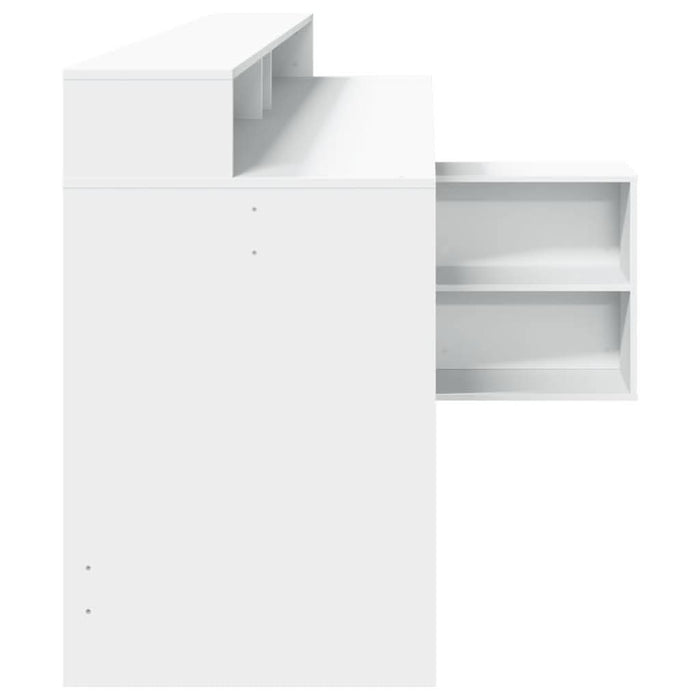 Birou cu lumini LED, alb, 200x104x91 cm, lemn prelucrat - WALTI WALTI