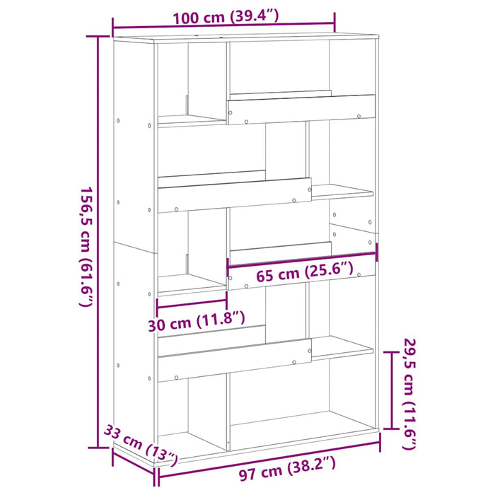Separator de cameră, negru, 100x33x156,5 cm, lemn prelucrat - WALTI WALTI