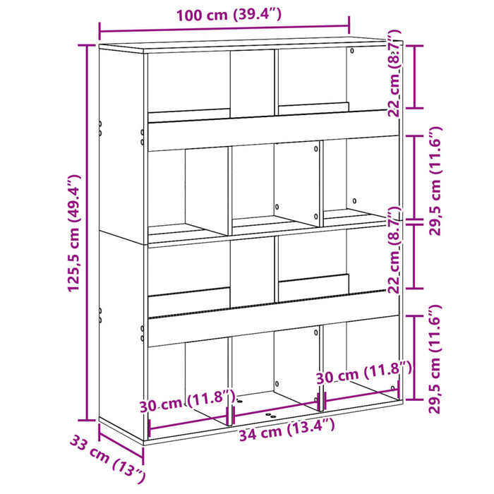 Separator de cameră, alb, 100x33x125,5 cm, lemn prelucrat - WALTI WALTI