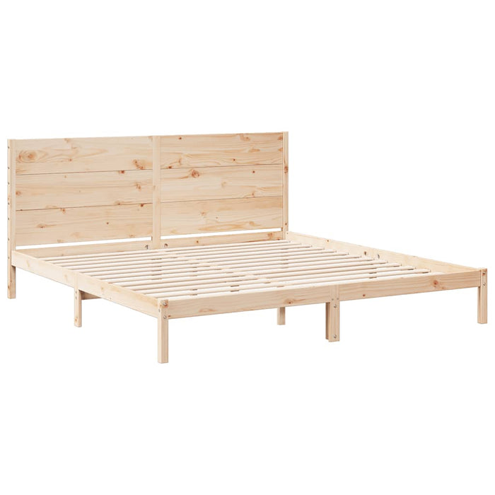 Cadru pat foarte lung fără saltea, 200x220 cm, lemn masiv - WALTI WALTI