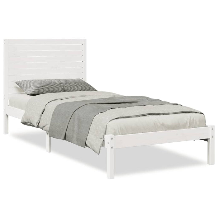 Cadru pat foarte lung fără saltea, alb, 90x210 cm lemn masiv - WALTI WALTI