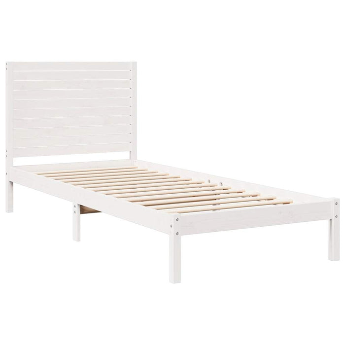 Cadru pat foarte lung fără saltea, alb, 90x210 cm lemn masiv - WALTI WALTI