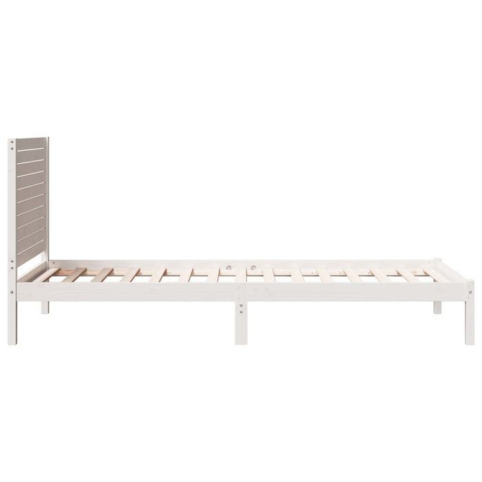 Cadru pat foarte lung fără saltea, alb, 90x210 cm lemn masiv - WALTI WALTI