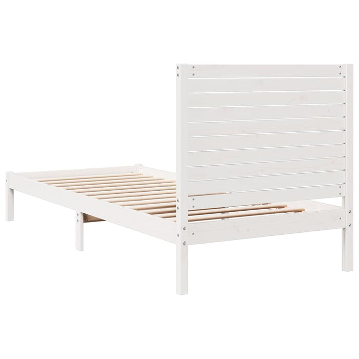 Cadru pat foarte lung fără saltea, alb, 90x210 cm lemn masiv - WALTI WALTI