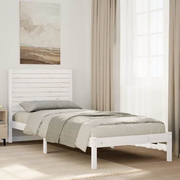 Cadru pat foarte lung fără saltea, alb, 90x210 cm lemn masiv - WALTI WALTI