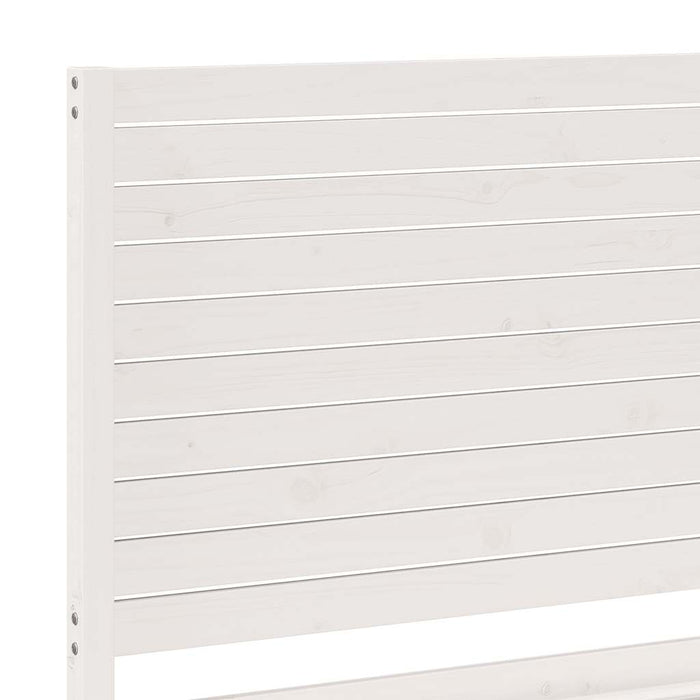 Cadru pat foarte lung fără saltea, alb, 140x210 cm lemn masiv - WALTI WALTI