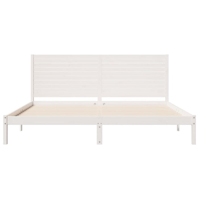 Cadru pat foarte lung fără saltea, alb, 180x210 cm lemn masiv - WALTI WALTI