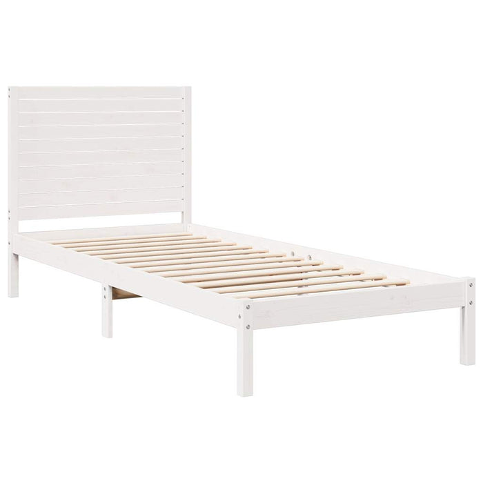 Cadru pat foarte lung fără saltea, alb, 90x220 cm lemn masiv - WALTI WALTI