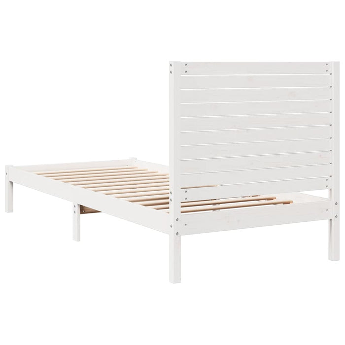 Cadru pat foarte lung fără saltea, alb, 90x220 cm lemn masiv - WALTI WALTI