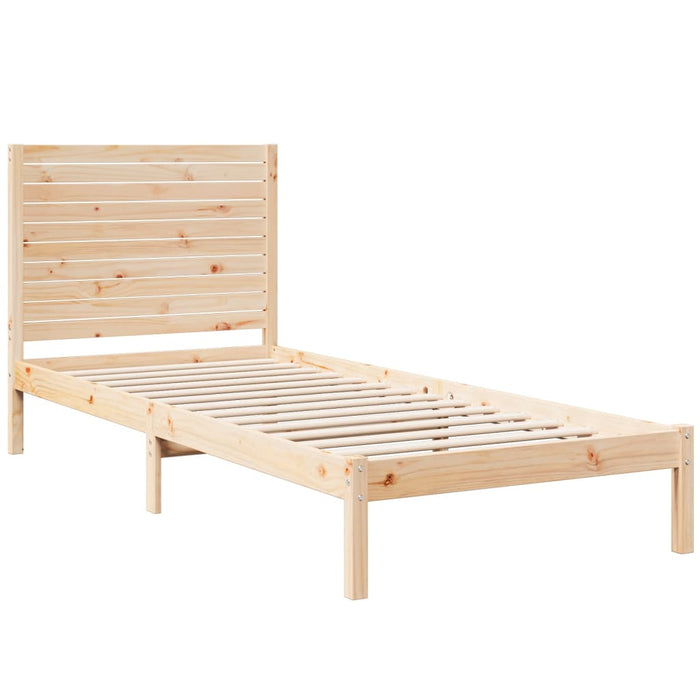 Cadru pat foarte lung fără saltea, 100x220 cm, lemn masiv WALTI