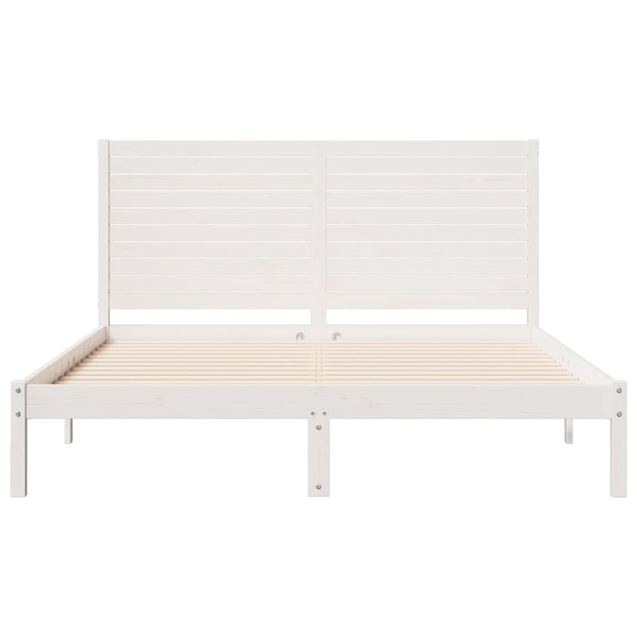 Cadru pat foarte lung fără saltea, alb, 160x220 cm lemn masiv - WALTI WALTI