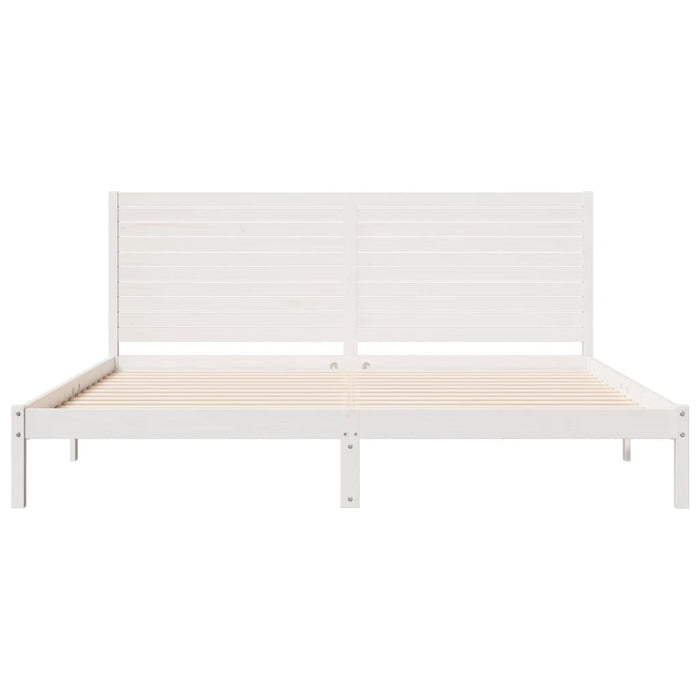 Cadru pat foarte lung fără saltea, alb, 180x220 cm lemn masiv - WALTI WALTI