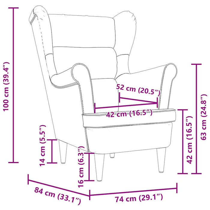 Fotoliu, gri deschis, 74x84x100 cm, textil - WALTI WALTI