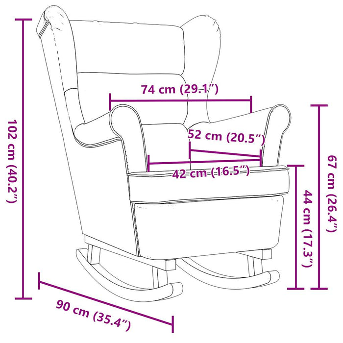 Scaun balansoar, gri închis, 74x90x102 cm, material textil - WALTI WALTI