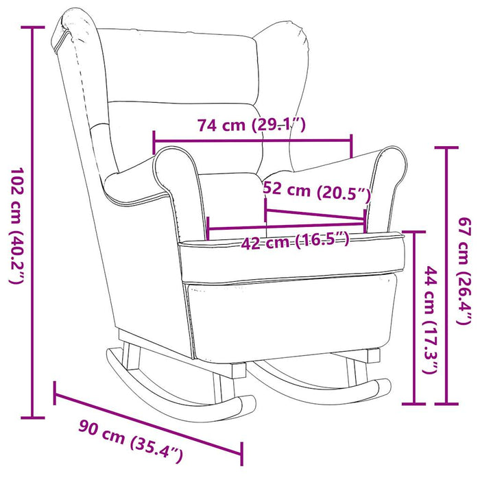 Scaun balansoar, crem, 74x90x102 cm, material textil - WALTI WALTI