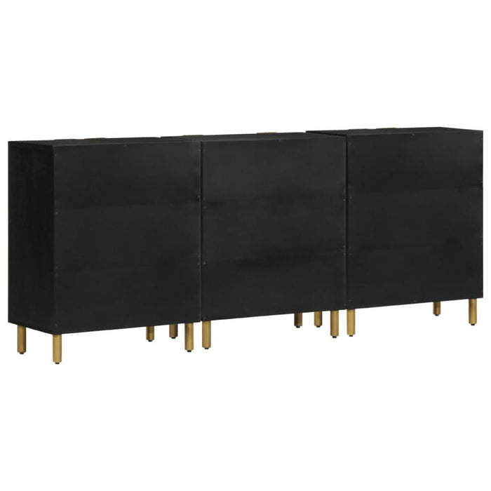 Servante, 3 piese, negru, lemn prelucrat - WALTI WALTI