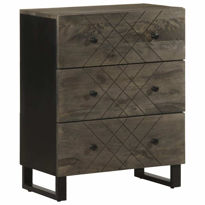 Bufete 3 buc Negru 60x33x75 cm lemn masiv de mango WALTI