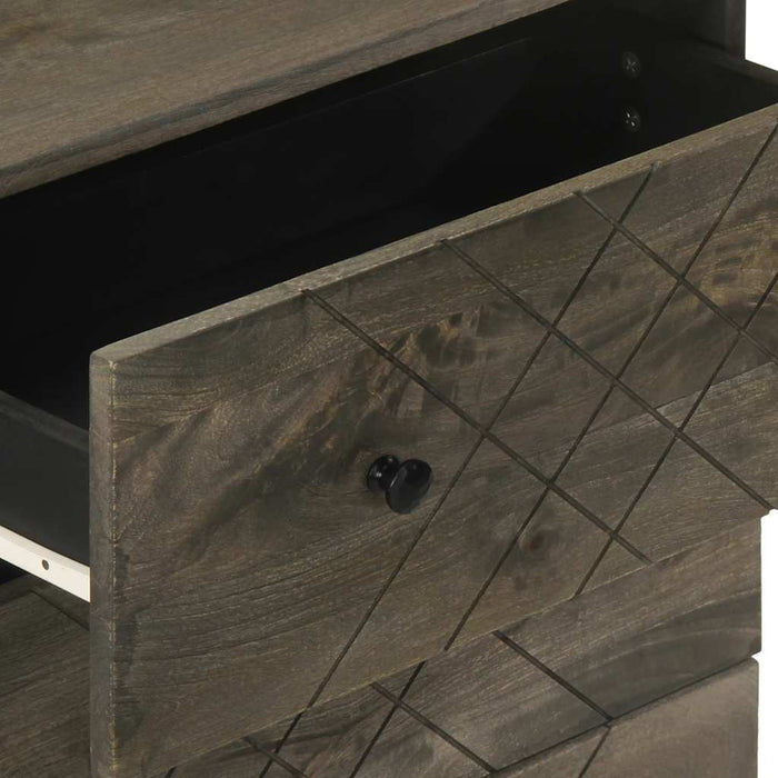 Bufete 3 buc Negru 60x33x75 cm lemn masiv de mango WALTI