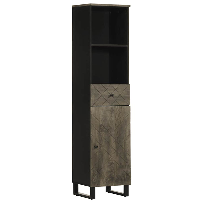 Set de mobilier de baie 3 piese din lemn masiv de mango negru WALTI