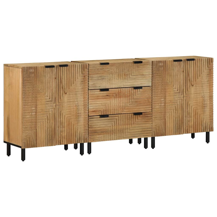 Bufete 3 buc maro 60x33x75 cm lemn masiv de mango WALTI