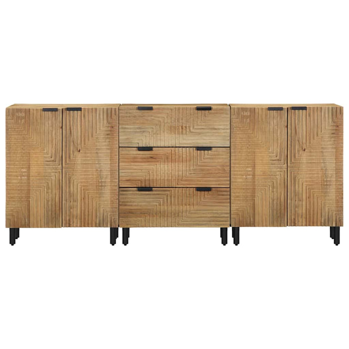 Bufete 3 buc maro 60x33x75 cm lemn masiv de mango WALTI