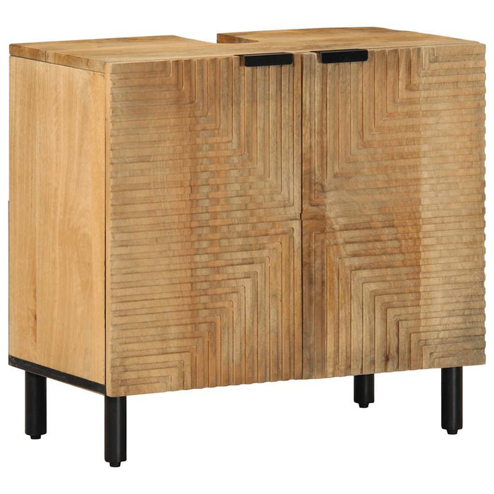 Set de mobilier de baie 5 piese din lemn masiv de mango maro WALTI