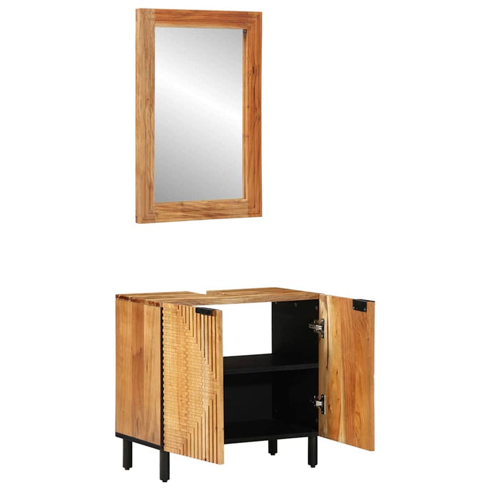 Set dulap baie 2 buc. natural 62 x 33 x 58 cm WALTI