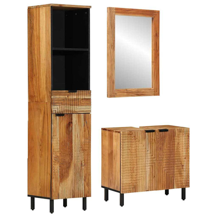 Set dulap baie 3 buc. natural 38 x 33 x 160 cm WALTI
