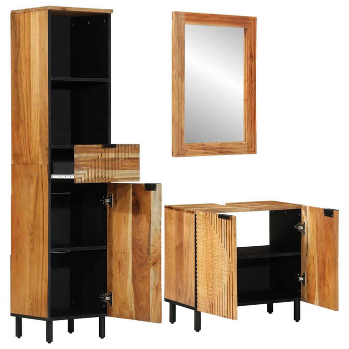 Set dulap baie 3 buc. natural 38 x 33 x 160 cm WALTI