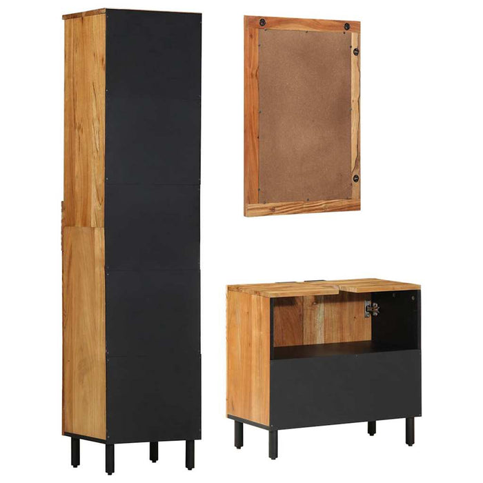Set dulap baie 3 buc. natural 38 x 33 x 160 cm WALTI