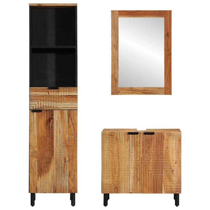 Set dulap baie 3 buc. natural 38 x 33 x 160 cm WALTI