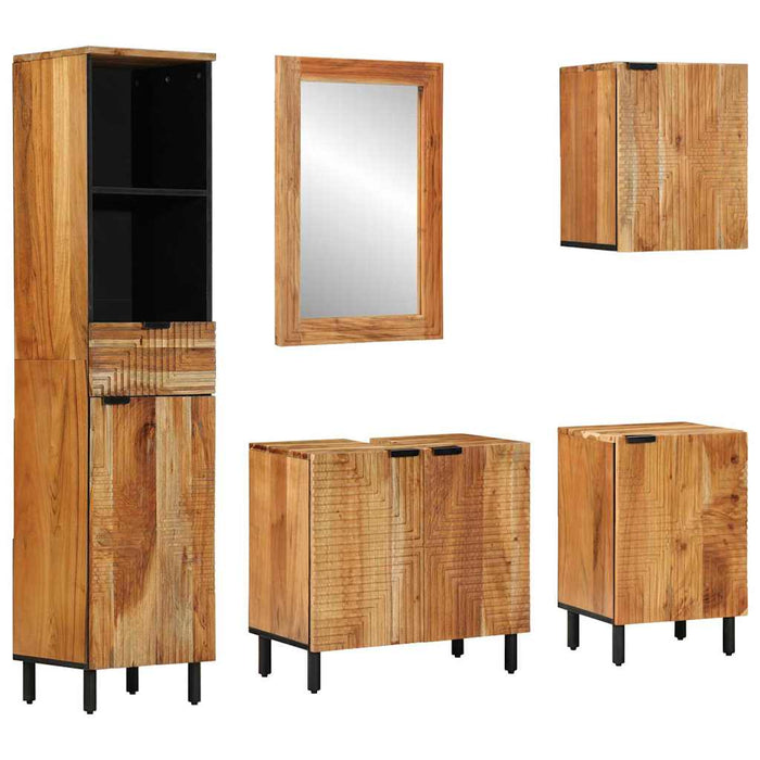 Set dulap baie 5 buc. natural 38 x 33 x 160 cm WALTI