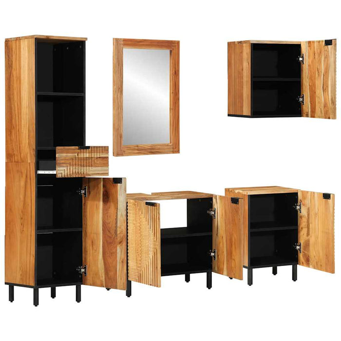 Set dulap baie 5 buc. natural 38 x 33 x 160 cm WALTI