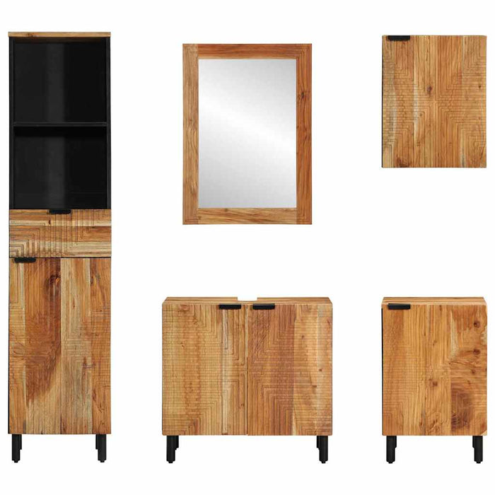 Set dulap baie 5 buc. natural 38 x 33 x 160 cm WALTI