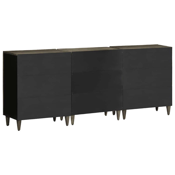 Bufete 3 piese gri deschis 60x33,5x75 cm lemn masiv de mango WALTI