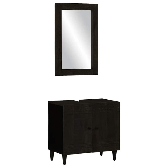 Set mobilier de baie, 2 piese, lemn masiv de mango WALTI