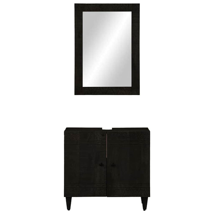 Set mobilier de baie, 2 piese, lemn masiv de mango WALTI