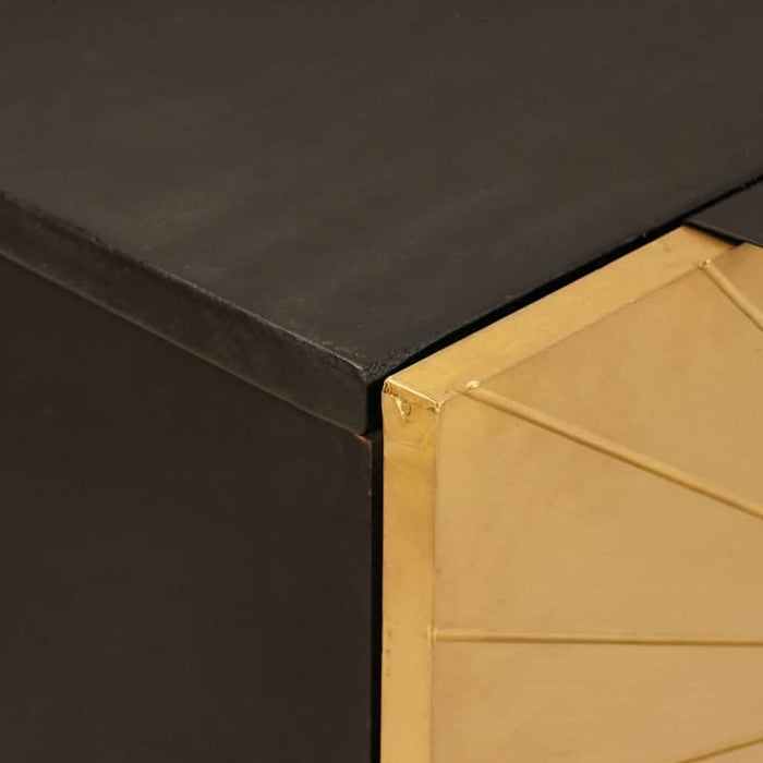 Bufet 2 pcs Negru și Aur 60 x 33 x 75 cm Lemn masiv de mango - WALTI WALTI