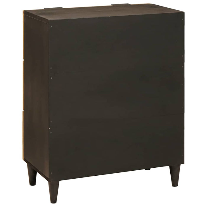 Bufet 2 pcs Negru și Aur 60 x 33 x 75 cm Lemn masiv de mango - WALTI WALTI
