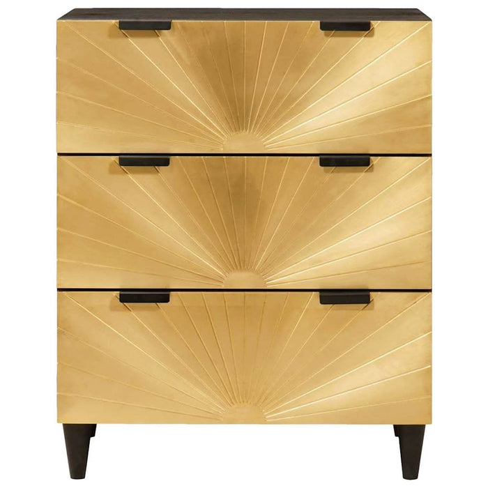 Bufet 2 pcs Negru și Aur 60 x 33 x 75 cm Lemn masiv de mango - WALTI WALTI
