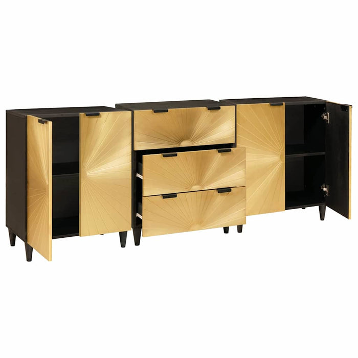 Set de bufet 3 buc. 180 x 33 x 75 cm Lemn de mango solid - WALTI WALTI