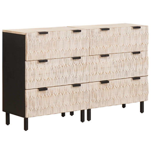 Bufet 2 pcs Finisaj Alb Spălat 60 x 33 x 75 cm - WALTI WALTI