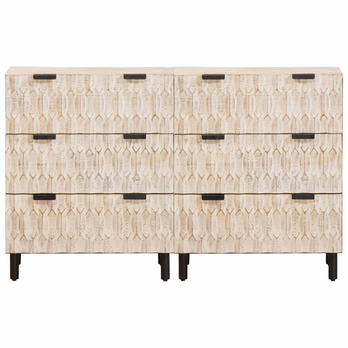 Bufet 2 pcs Finisaj Alb Spălat 60 x 33 x 75 cm - WALTI WALTI