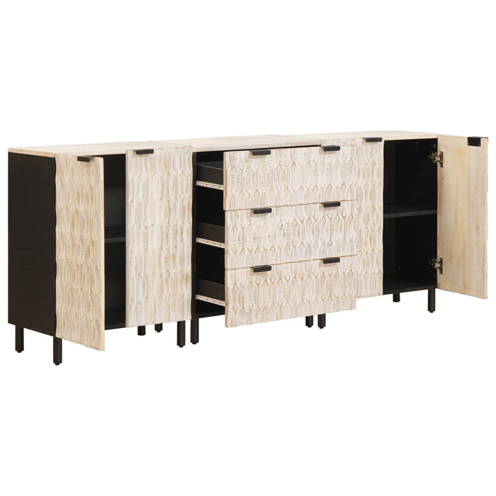 Bufet 3 pcs Finisaj Alb Spălat 180 x 33 x 75 cm - WALTI WALTI