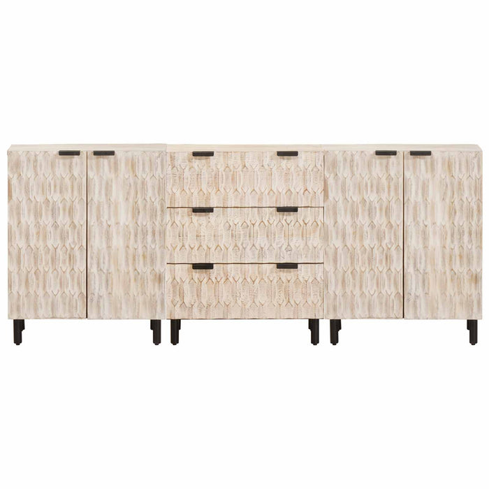 Bufet 3 pcs Finisaj Alb Spălat 180 x 33 x 75 cm - WALTI WALTI